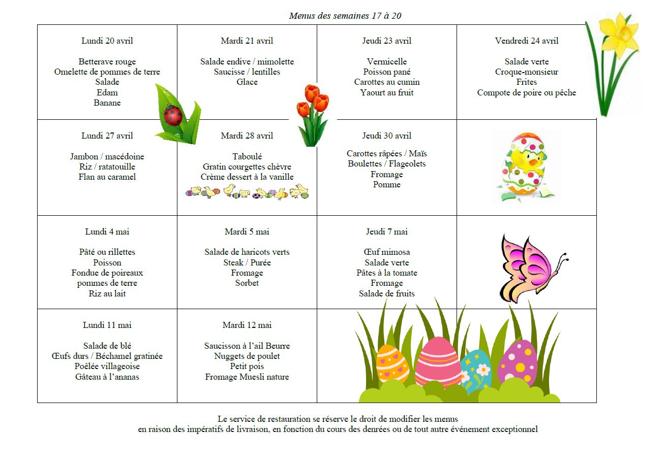 grille de menus